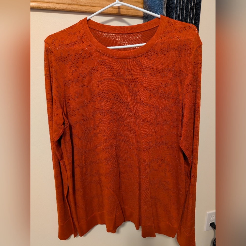 lululemon athletica Orange Crew Neck Top